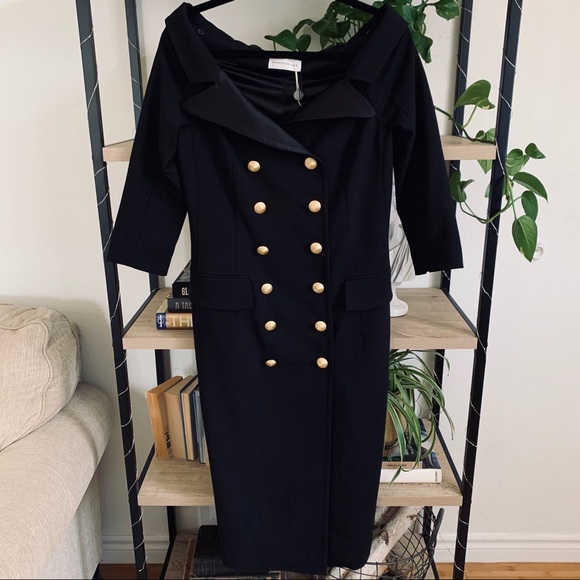 SOLD. Faith Connexion Off Shoulder Tuxedo Dress - Picture 6 of 10